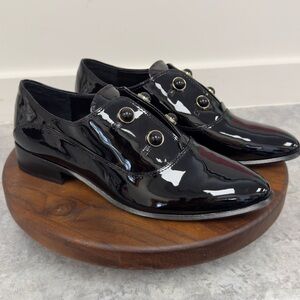 ANTONIO MELANI Black Patent Leather Oxfords